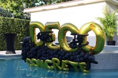deco concrete decorative balloon display by pool