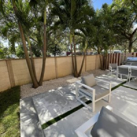 Concrete Pads Near Outdoor Living Space in Backyard in Pinecrest, FL