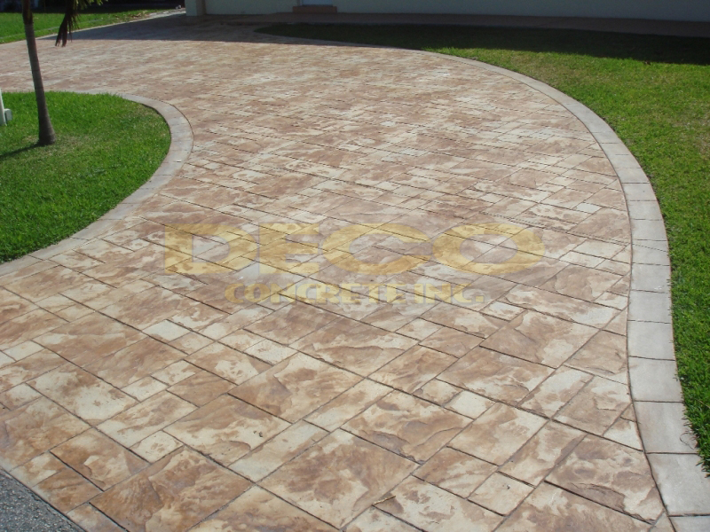 Stamped Concrete Driveway in Aventura, FL