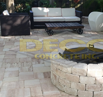 Brick Pavers Around Fireplace and Seating in Fort Lauderdale, FL