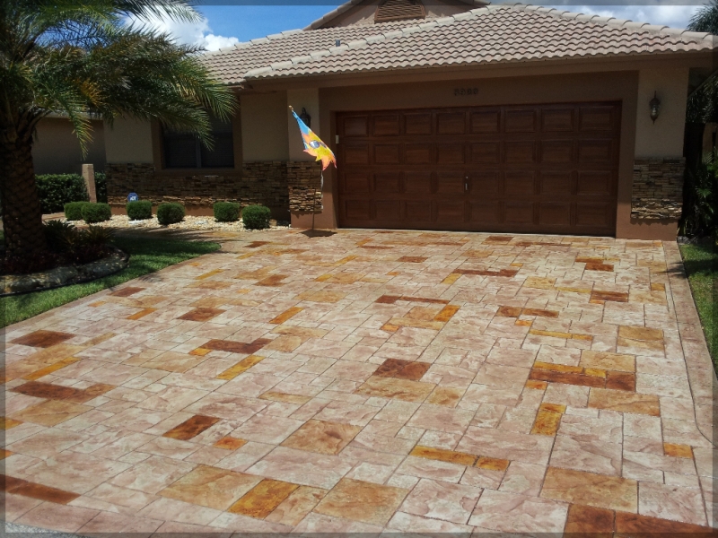 Stamped Concrete Driveway in Pembroke Pines, FL