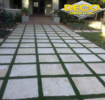 Concrete Pads and Synthetic Turf Walkway in Doral, FL