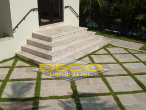 Natural Stone Pavers on Doorway Steps of Home in Coral Gables, FL