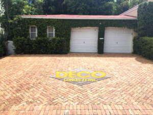 Brick Pavers on Driveway of 2-Car Garage House in Miami, FL